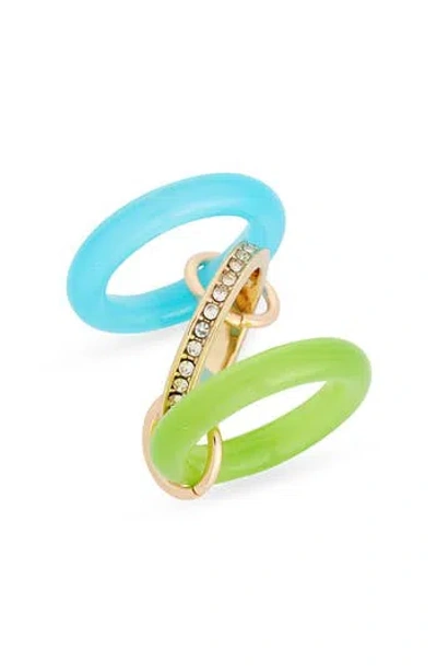 Nordstrom Rack Cubic Zirconia Resin Interlock Ring In Multi