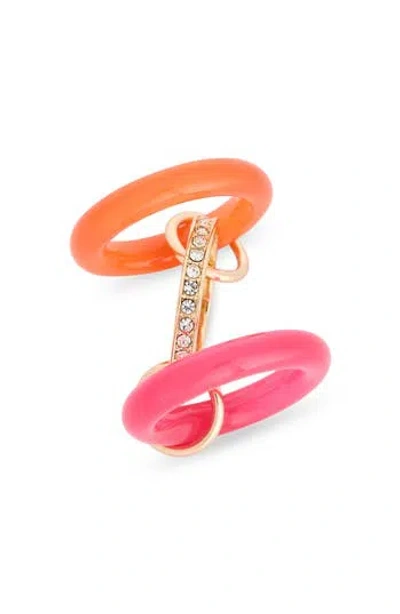 Nordstrom Rack Cubic Zirconia Resin Interlock Ring In Multi