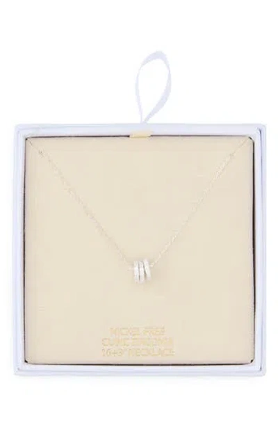 Nordstrom Rack Cubic Zirconia Rondelle Necklace In Metallic