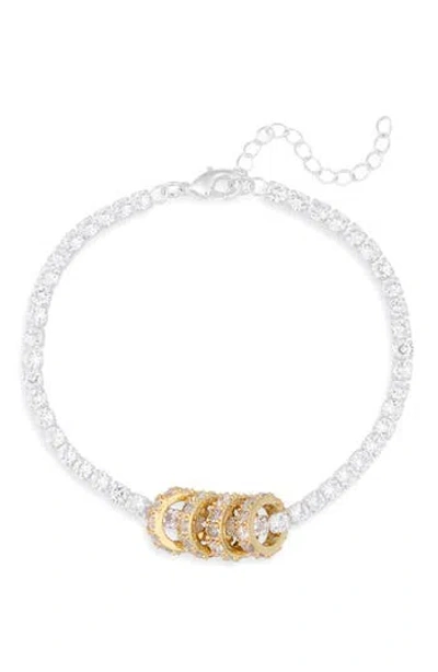 Nordstrom Rack Cubic Zirconia Rondelle Tennis Bracelet In Metallic