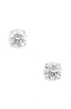 Nordstrom Rack Cubic Zirconia Round Stud Earrings In Silver