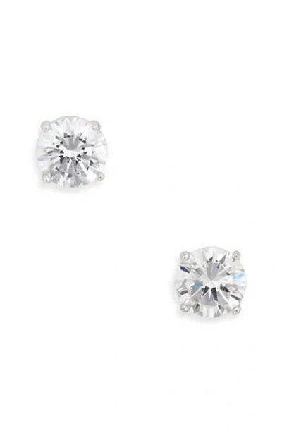 Nordstrom Rack Cubic Zirconia Round Stud Earrings In Silver