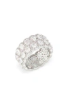 Nordstrom Rack Cubic Zirconia Scalloped Eternity Band Ring In Clear- Silver