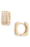 Nordstrom Rack Cubic Zirconia Square Huggie Hoop Earrings In Gold