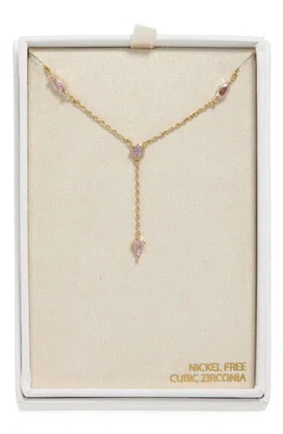 Nordstrom Rack Cubic Zirconia Station Y-necklace In Gold