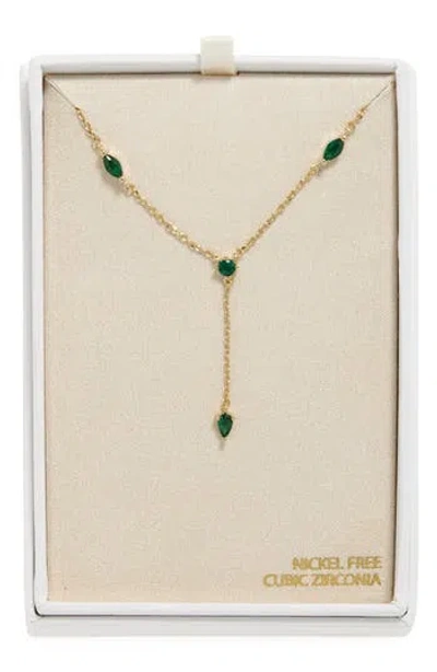 Nordstrom Rack Cubic Zirconia Station Y-necklace In Gold