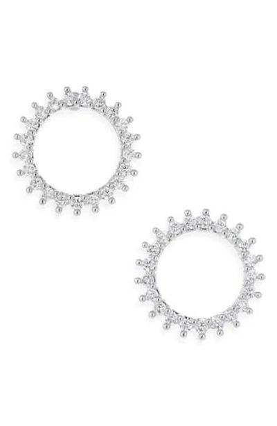 Nordstrom Rack Cubic Zirconia Sunburst Stud Earrings In Silver