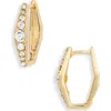 Nordstrom Rack Cubic Zirconia Tapered Huggie Earrings In Gold
