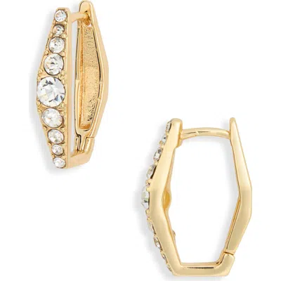 Nordstrom Rack Cubic Zirconia Tapered Huggie Earrings In Gold