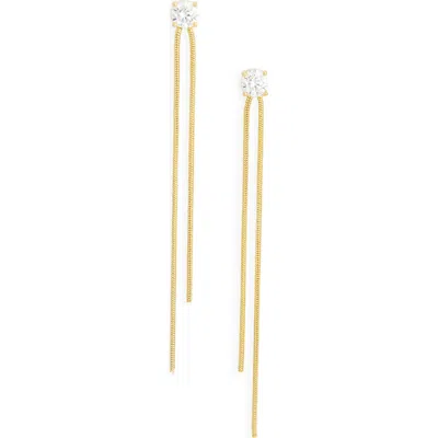 Nordstrom Rack Cubic Zirconia Tassel Chain Drop Earrings In Burgundy