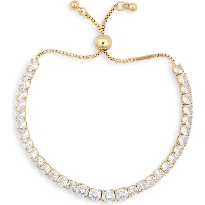 Nordstrom Rack Cubic Zirconia Tennis Bracelet In Gold