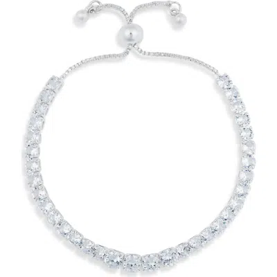 Nordstrom Rack Cubic Zirconia Tennis Bracelet In Metallic