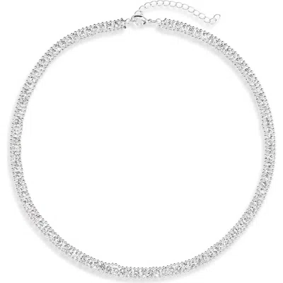 Nordstrom Rack Cubic Zirconia Tennis Necklace In Silver