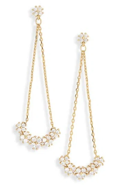 Nordstrom Rack Cubic Zirconia Triangle Chain Drop Earrings In Gold