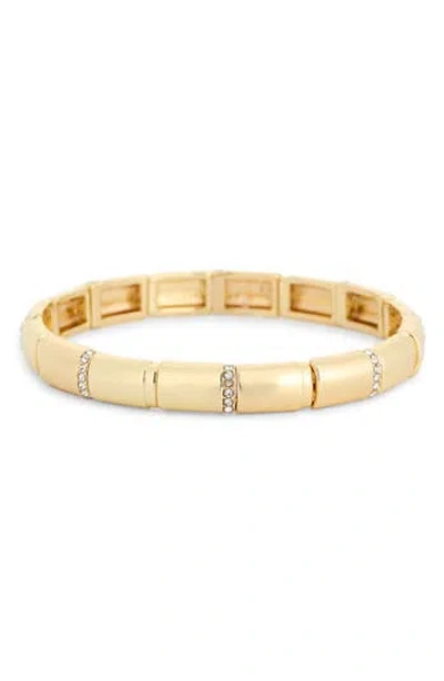 Nordstrom Rack Cubic Zirconia Tube Stretch Bracelet In Brown