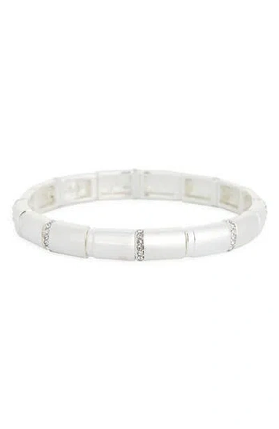 Nordstrom Rack Cubic Zirconia Tube Stretch Bracelet In Gray