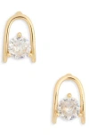 Nordstrom Rack Cubic Zirconia U-stud Earrings In Clear- Gold