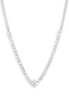 Nordstrom Rack Cubic Zirconia V-shape Collar Necklace In Silver