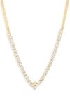 Nordstrom Rack Cubic Zirconia V-shape Collar Necklace