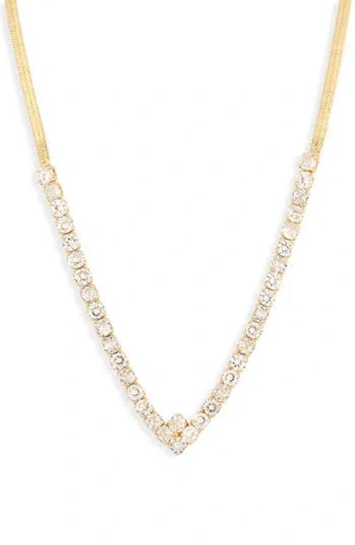 Nordstrom Rack Cubic Zirconia V-shape Collar Necklace