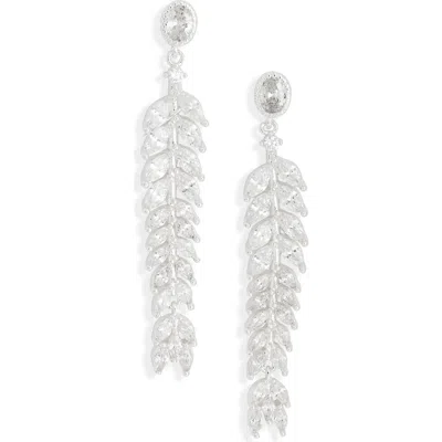 Nordstrom Rack Cubic Zirconia Vine Drop Earrings In Silver