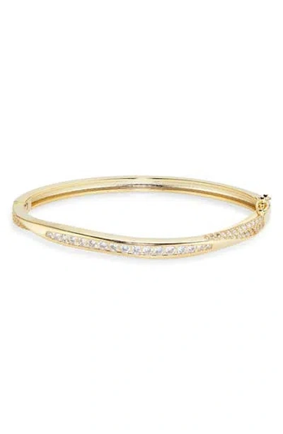 Nordstrom Rack Cubic Zirconia Wavy Bangle Bracelet In Gold