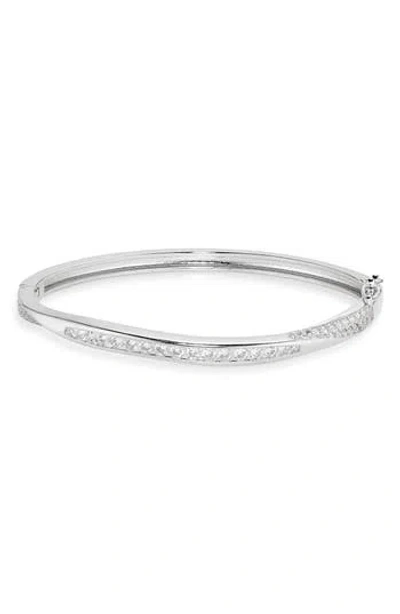 Nordstrom Rack Cubic Zirconia Wavy Bangle Bracelet In Metallic