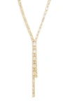 Nordstrom Rack Cubic Zirconia Y-necklace In Gold
