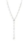Nordstrom Rack Cubic Zirconia Y-necklace In Silver