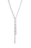 Nordstrom Rack Cubic Zirconia Y-necklace In Silver