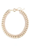 Nordstrom Rack Curb Chain & Tennis Layered Necklace In Gold