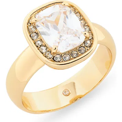 Nordstrom Rack Cushion Cut Cubic Zirconia Ring In Clear- Gold