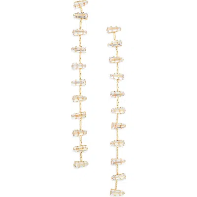 Nordstrom Rack Cz Baguette Linear Earrings In Gold