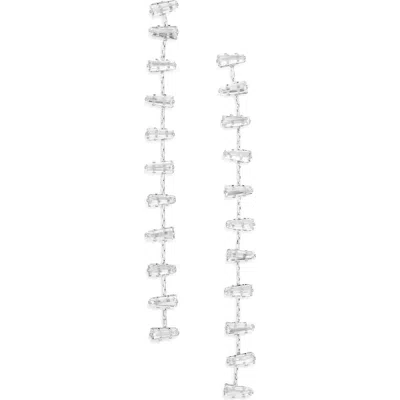 Nordstrom Rack Cz Baguette Linear Earrings In Silver