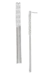 Nordstrom Rack Cz Baguette Tassel Drop Earrings In Silver