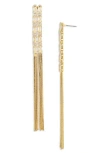 Nordstrom Rack Cz Baguette Tassel Drop Earrings