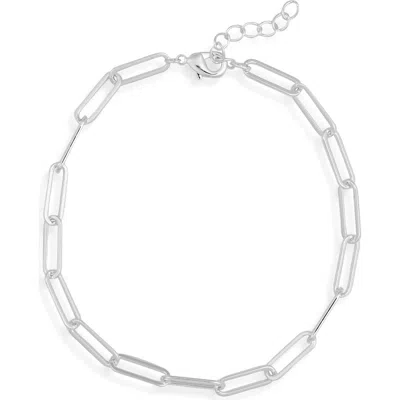 Nordstrom Rack Cz Chain Anklet In Silver