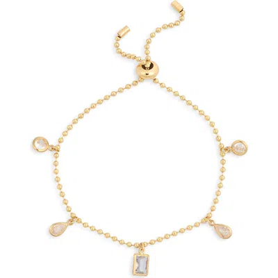 Nordstrom Rack Cz Charm Bead Chain Bracelet In Gold