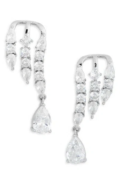 Nordstrom Rack Cz Claw Pear Drop Earrings
