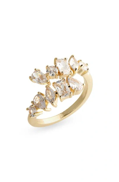 Nordstrom Rack Cz Cluster Bypass Ring In Clear- Gold