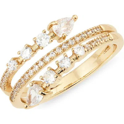 Nordstrom Rack Cz Coil Ring In Clear- Gold