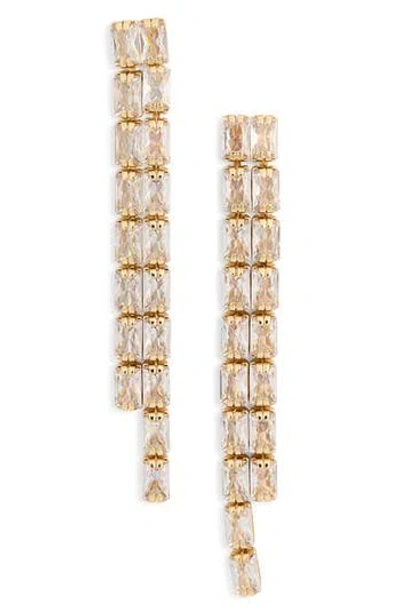 Nordstrom Rack Cz Linear Drop Earrings In Gold