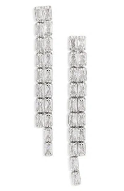Nordstrom Rack Cz Linear Drop Earrings In Metallic