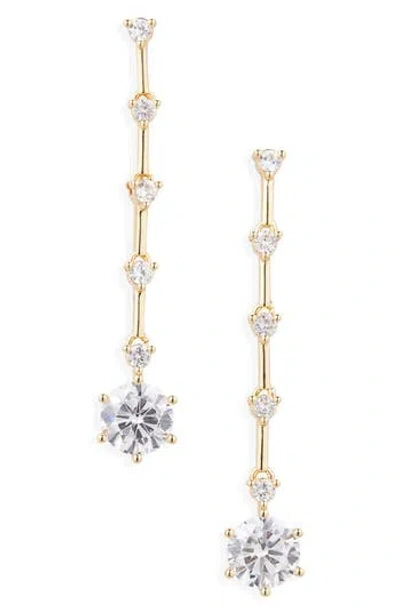 Nordstrom Rack Cz Linear Drop Earrings In Gold