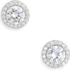 Nordstrom Rack Cz Pavé Button Stud Earrings In Metallic
