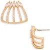 Nordstrom Rack Cz Pavé Caged Huggie Earrings In Gold