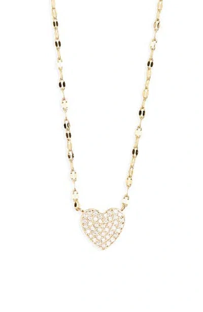 Nordstrom Rack Cz Pavé Heart Pendant Necklace In Gold