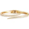 Nordstrom Rack Cz Pavé Hinge Cuff Bangle Bracelet In Clear- Gold