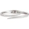 Nordstrom Rack Cz Pavé Hinge Cuff Bangle Bracelet In Clear- Silver