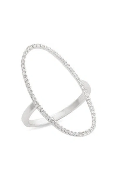 Nordstrom Rack Cz Pavé Open Oval Ring In Silver